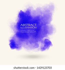 Blue water color splash. soft abstract background. Watercolor vector illustration.