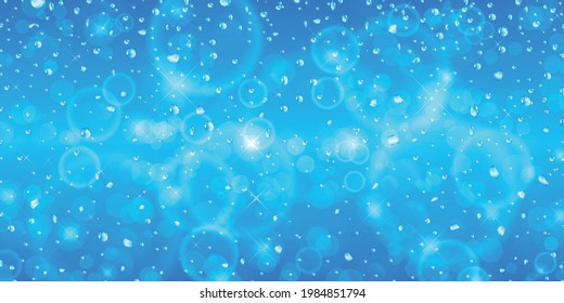 Fondo de caída de agua azul. Ilustración vectorial.