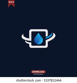 Blue water drop concept logo icon vector design