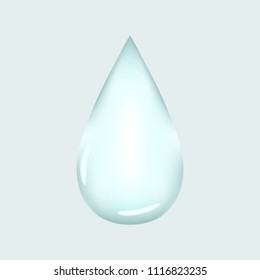 Blue water drop, for design, vector