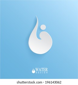 blue water drop design vector