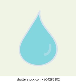 Blue Water Drop. Flat colors.
