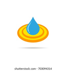blue water drop flat icon vector illustration