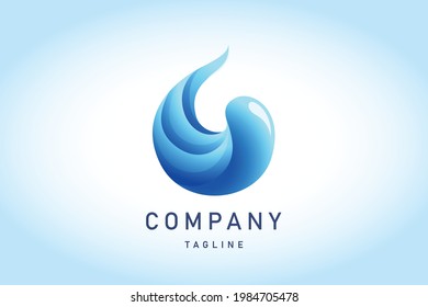 blue water drop gradient logo
