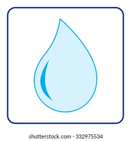 Blue water drop icon. Concept Save the Planet. Protect water of world. Care of Earth. Ecology design element. Eco symbols isolated on white background. Flat style. Organic Bio. Vector illustration