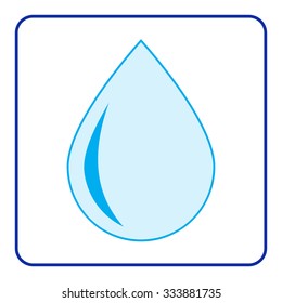 Blue water drop icon. Concept Save the Planet. Protect water of world. Care of Earth. Ecology design element. Eco symbols isolated on white background. Flat style. Organic Bio. Vector