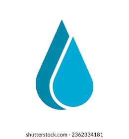 Blue water drop icon flat vector design