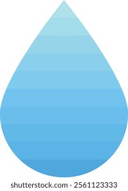 Blue water drop icon with gradient shading from light to dark blue.