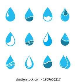 Blue water drop icon illustration 