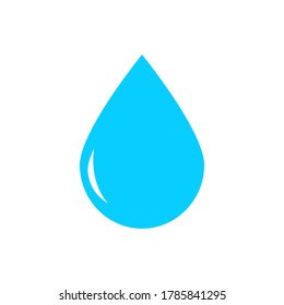 blaue Wassertropfsymbol einzeln auf weißem Hintergrund. Vektorgrafik