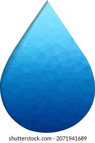 Blue Water Drop Icon Isolated White Background With Gradient Mesh, Vector Illustration
