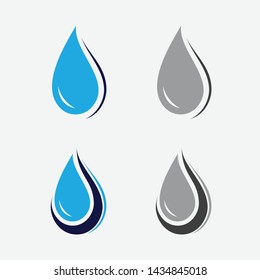 Blue water drop icon logo set nature logo vector design
