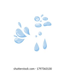 Blue water drop icon set. Vector collection of flat drops