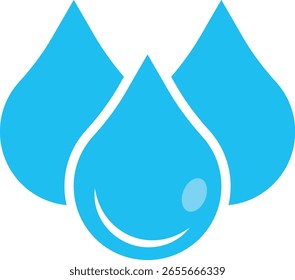 Blue water drop icon set. Droplet sign. water bubbles repeating elements. Tear and oil symbols. water conservation themes. Clean wash suds concept
