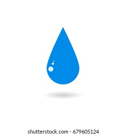 Blue water drop icon. Symbol of clear water. Isolated on white background. Vector illustration.