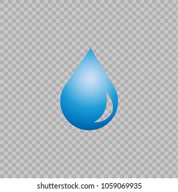 Blue water drop icon. Vector.