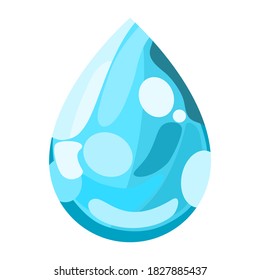 Blue water drop icon vector in flat design