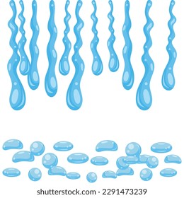 Blue water drop icon. Vector collection of flat drops.