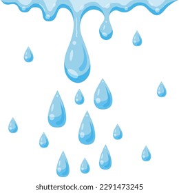 Blue water drop icon. Vector collection of flat drops.
