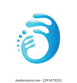 Blaues Wassertropfen-Symbol. Vektorgrafik von flachen Tropfen.