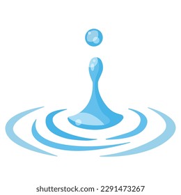 Blue water drop icon. Vector collection of flat drops.