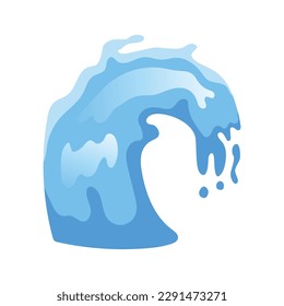 Icono de caída de agua azul. Colección vectorial de gotas planas.