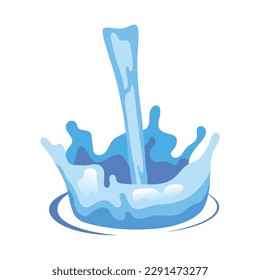 Icono de caída de agua azul. Colección vectorial de gotas planas.