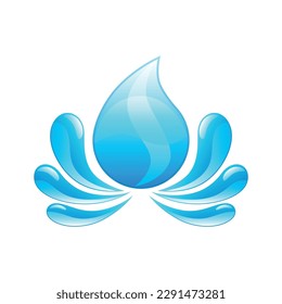 Blue water drop icon. Vector collection of flat drops.