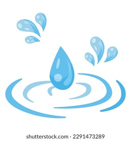 Blue water drop icon. Vector collection of flat drops.