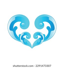 Icono de caída de agua azul. Colección vectorial de gotas planas.