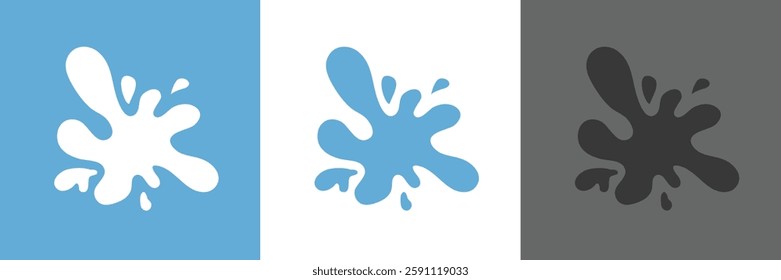 Blue water drop icon. Vector collection of flat drops.