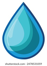 Blue water drop illustration. Vector illustration