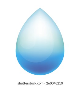 Blue water drop. Isolated on white background. Vector illustration