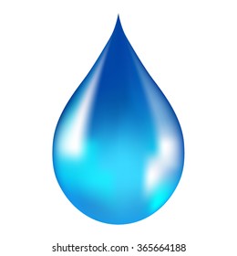 Blue water drop isolated on white background