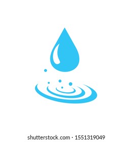 Blue water drop logo design vector illustration