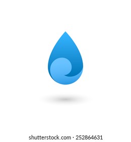 Blue water drop logo design template. Creative shape. Isolated on white background. Vector illustration, eps 10.