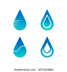 Blue water drop logo icon template vector