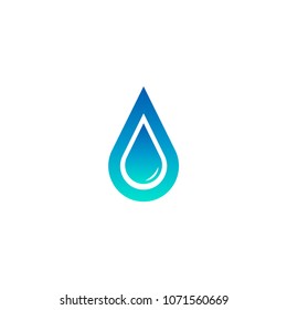 Blue water drop logo icon template vector