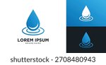 Blue water drop logo vector design