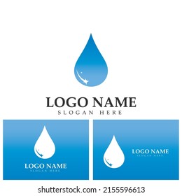 Icono del vector del logotipo de caída de agua azul 