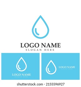 Icono del vector del logotipo de caída de agua azul 