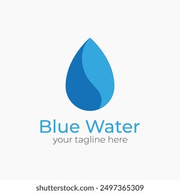 Gota de agua azul logo icono de Vector Plantilla