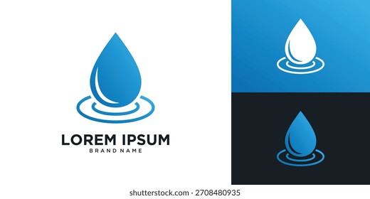 Blue water drop logo vector design