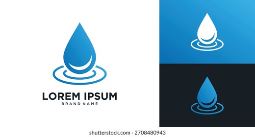 Blue water drop logo vector design
