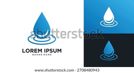 Blue water drop logo vector design