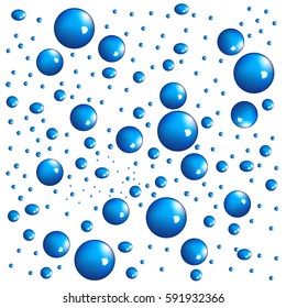 Blue water drop on blue background. Vector illustration.