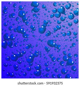 Blue water drop on blue background. Vector illustration.