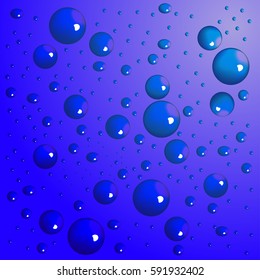 Blue water drop on blue background. Vector illustration.