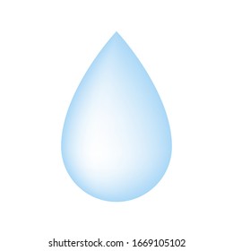 El agua azul cae sobre fondo blanco. Ilustración del vector
