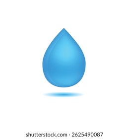 Blue water drop on white background
